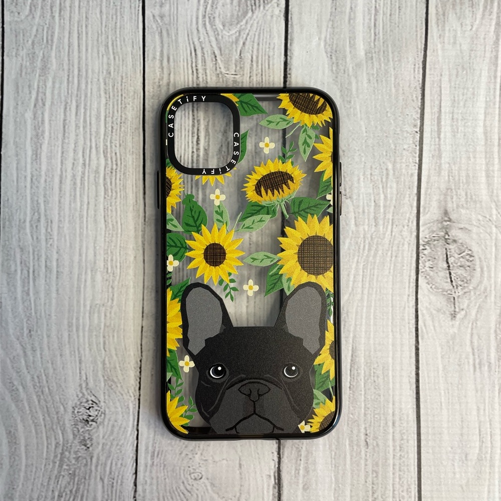 Casetify iPhone 11 sunflower French bulldog case